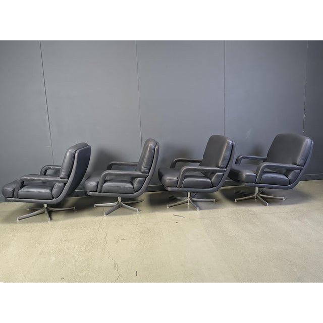 Swivel Chairs by Bernd Munzebrock for Walter Knoll, 1970s, Set of 4 For Sale - Image 4 of 12