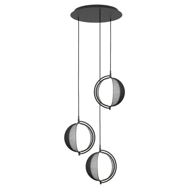 Metal Triple Mondo Pendant Lamps by Antonio Facco, Set of 3 For Sale - Image 7 of 7