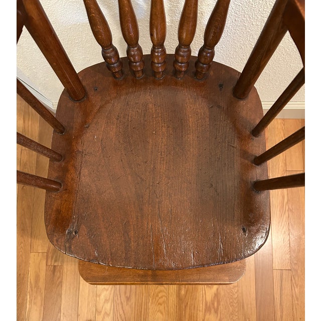 Wood Antique Americana Farmhouse Style Youth / Childs Press Back High Chair 39" Tall For Sale - Image 7 of 11