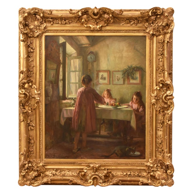Marius Théodore Barthalot, Interior Scene Domestic Interior, 1890s, Oil on Canvas For Sale - Image 11 of 11