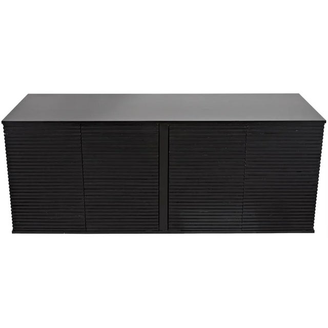 Noir NOIR Smith 4 Door Sideboard, Hand Rubbed Black For Sale - Image 4 of 9