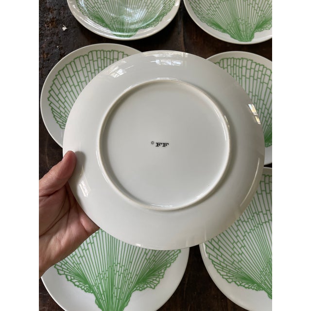 Fitz and Floyd Green Seashell Plates - Set of 12 For Sale In Chicago - Image 6 of 7