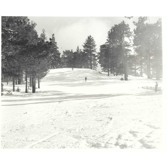 1950s black and white photograph of a ski slope with skiers. Unmarked on the back. Combined shipping available, please...