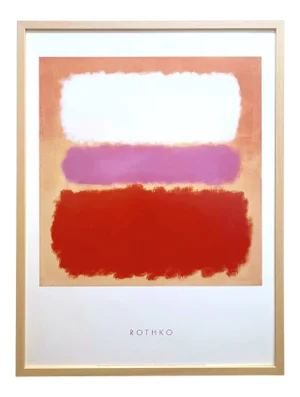 Mark Rothko Abstract Expressionist Lithograph Print Framed Modernist Poster " White Cloud Over Purple " 1957