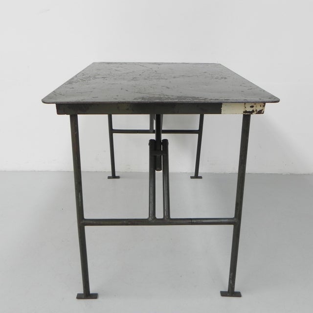 Industrial Folding Table in Steel, 1950s For Sale - Image 17 of 18