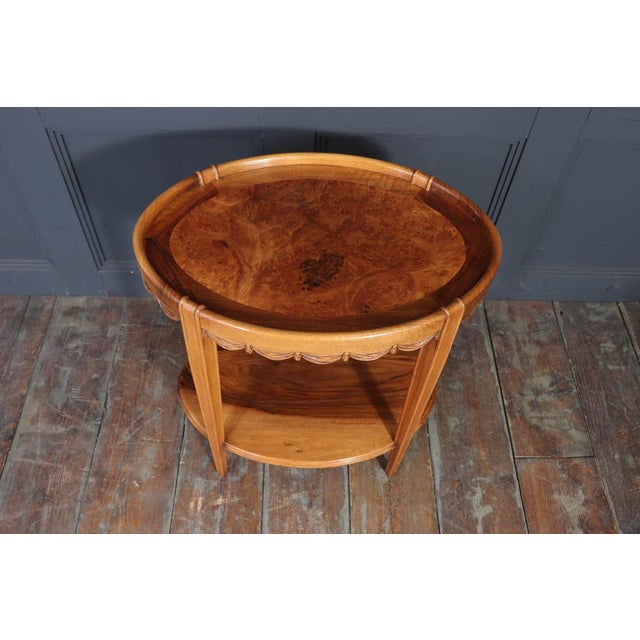 Wood Art Deco French Walnut Side Table, 1925 For Sale - Image 7 of 16