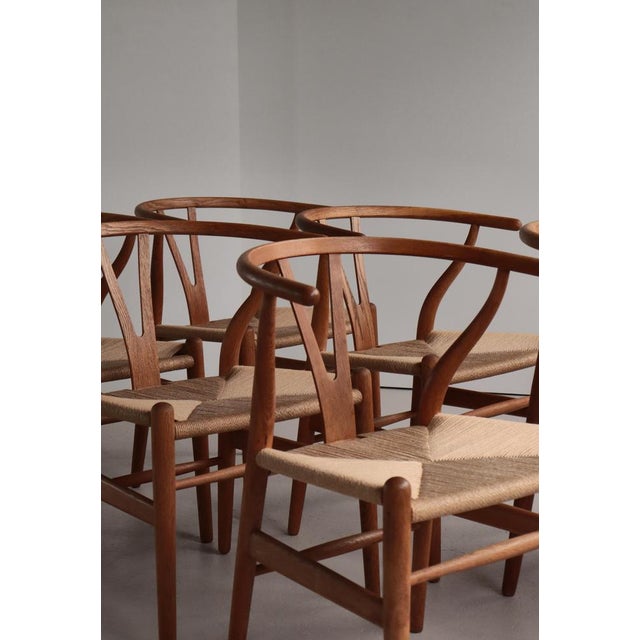 Wishbone Chairs by Hans J. Wegner for Carl Hansen & Sons, 1960s, Set of 6 For Sale - Image 6 of 18