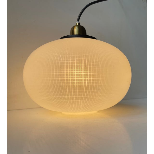 Glass Pendant Lamp in Etched Satin Glass from Stilnovo, 1960s For Sale - Image 7 of 10