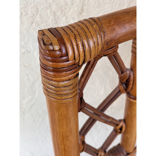 Late 20th Century 6 Late 20th Century Refurbished Rattan Chippendale Dining Chairs Styled After Bielecky Brothers For Sale - Image 5 of 7