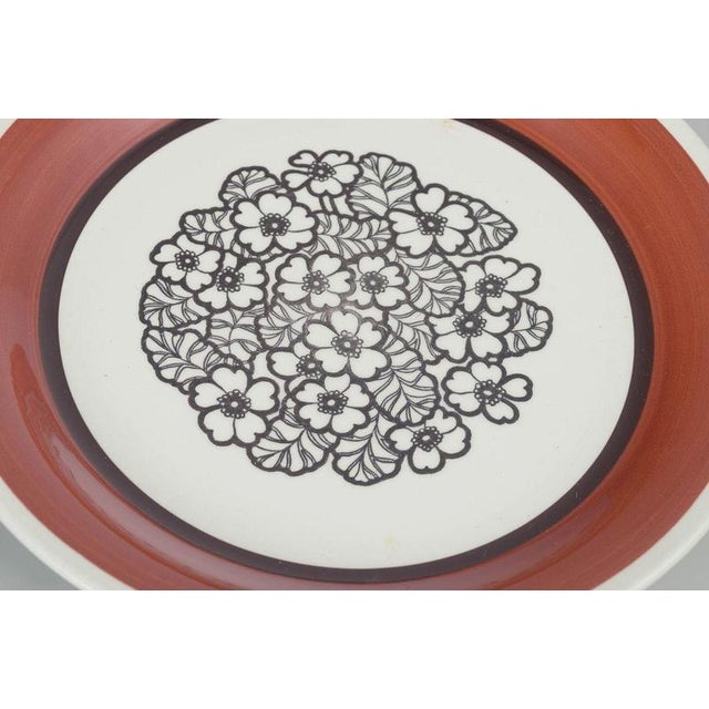 Large Vintage Swedish Stoneware Plates from Gefle, 1970s, Set of 4 For Sale - Image 3 of 5