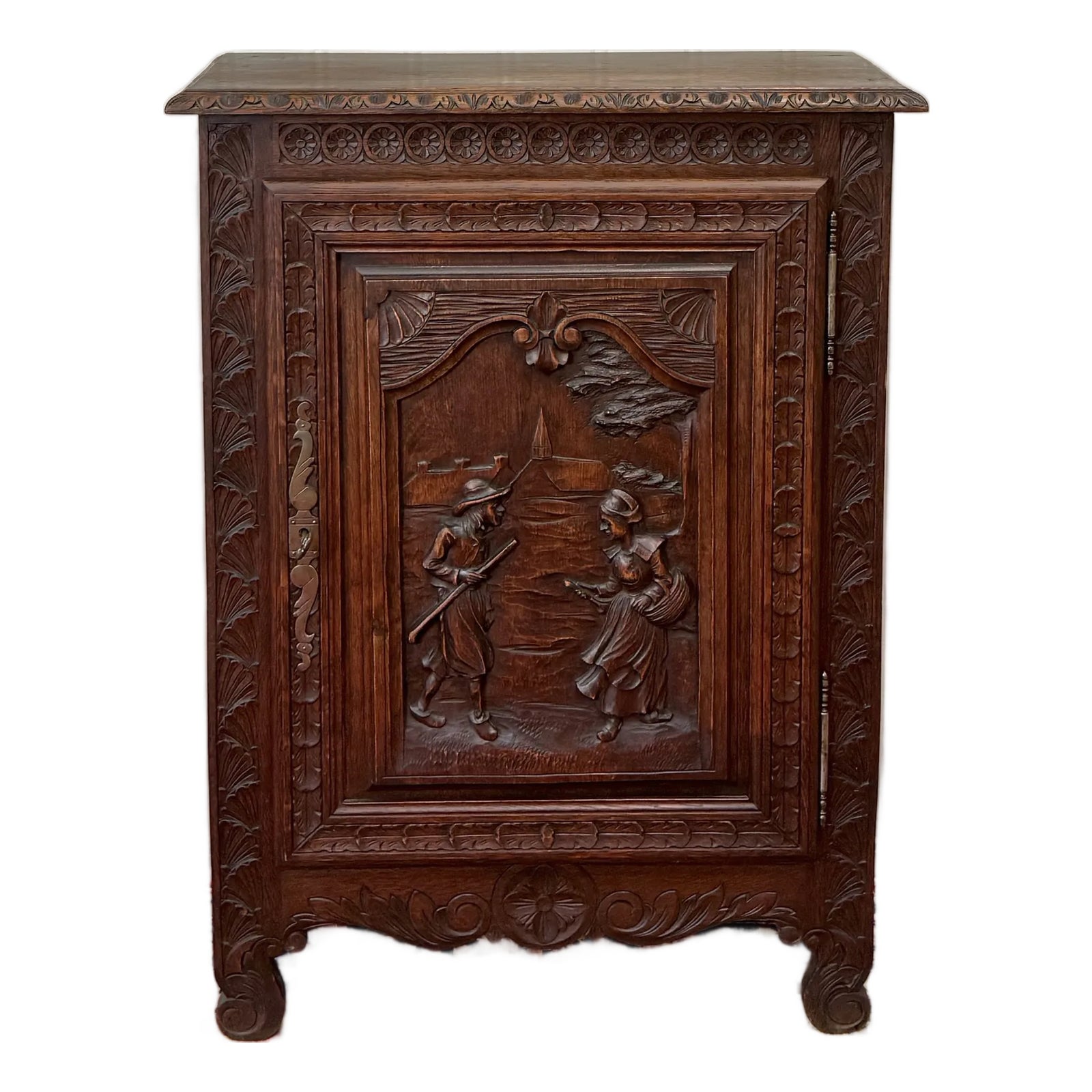Antique French Breton Jam Cabinet Cupboard Storage Drawer Carved Oak ...