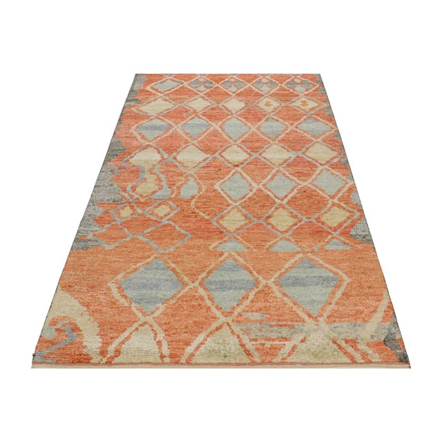 2010s Rug & Kilim’s Moroccan Style Rug in Rust With Geometric Patterns For Sale - Image 5 of 7