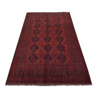 Turkmen Rug 6’10” X 10’2” Red Wool Tribal Hand-Knotted Oriental Carpet For Sale
