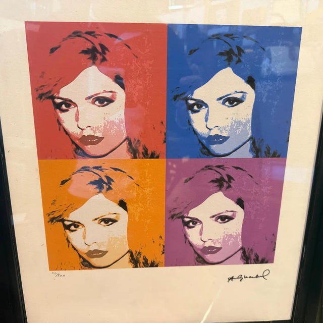 Pop Art 21st Century Andy Warhol Pop Art Framed Debbie Harry 22/200 Lithography For Sale - Image 3 of 10