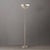 Mid-Century Modern Modern Luna Bella Torchiere Floor Lamp 70" H - Satin Nickel/White Shade, Satin Nickel Body, Modern Design, Dimmable, Bulb Included For Sale - Image 3 of 7