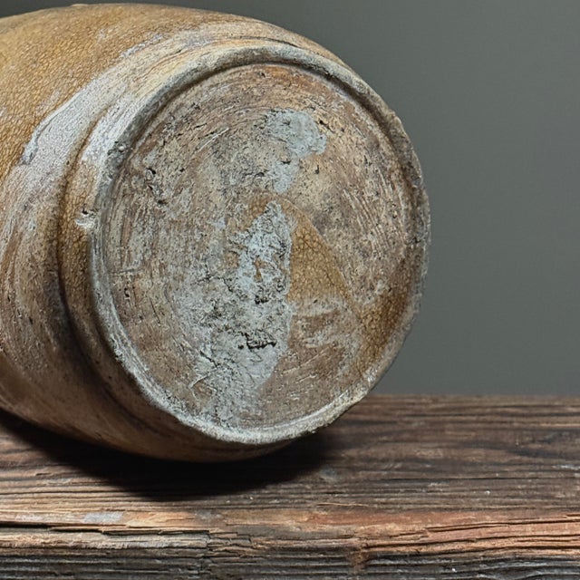 Tan Antique Japanese Tokkuri Seto Ware Ash Glazed Stoneware Vessel For Sale - Image 8 of 8