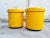 Set of Mid-Century Yellow Leather Poufs, Italy, 1980s For Sale - Image 12 of 12