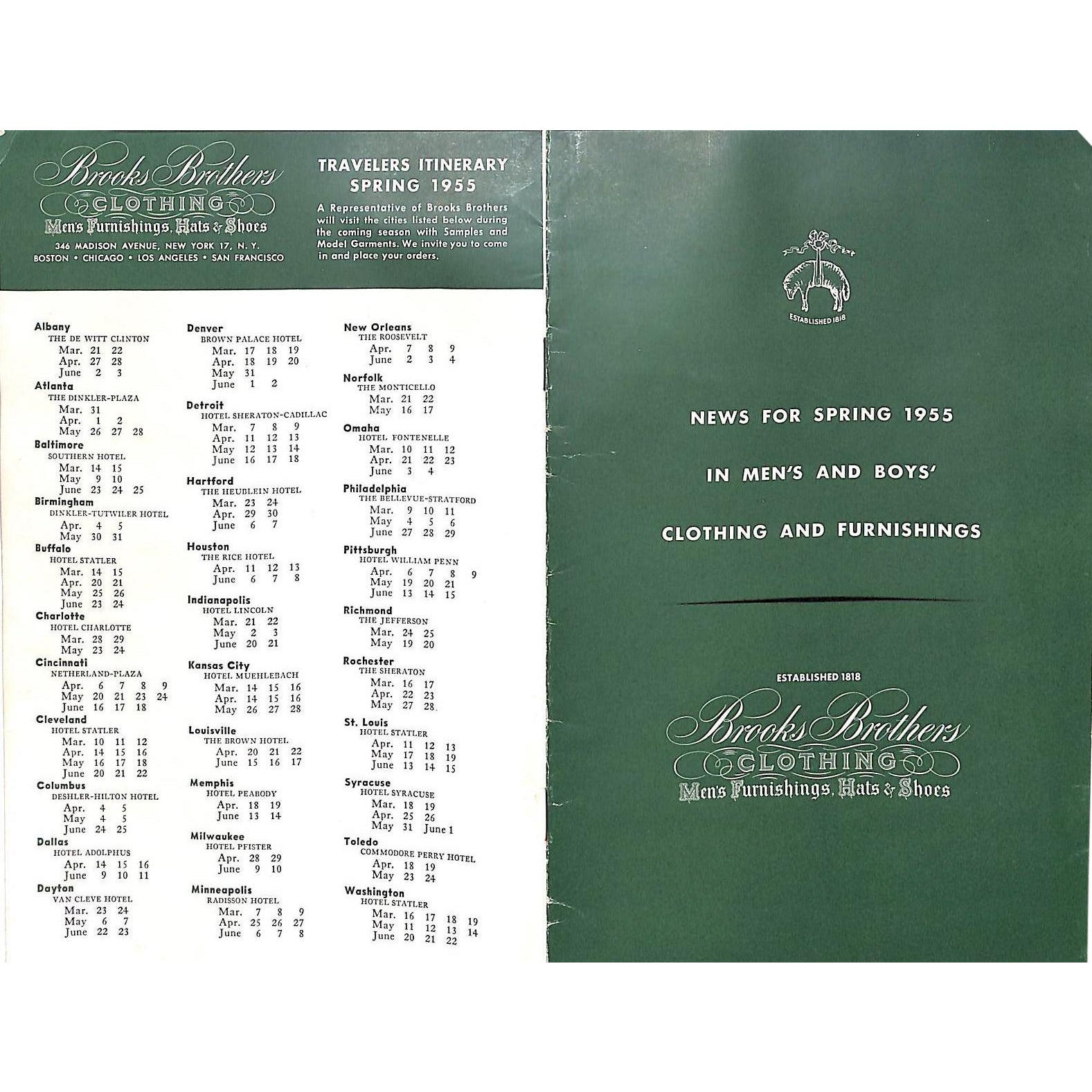 Brooks Brothers News For Spring 1955 In Men S And Boys Clothing
