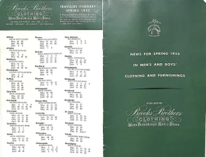Brooks Brothers News for Spring 1955 in Men's and Boys' Clothing and Furnishings