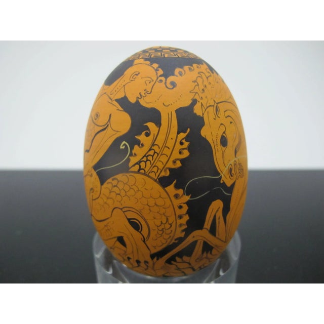 Yiannis Nomikos Male Erotic Mythology Neptune Painting on Goose Egg Art 1977 For Sale - Image 4 of 6