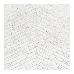 Sample - Schumacher Cork Herringbone Wallpaper in White