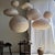 Large Vintage Oval Flattened Pink Rattan and Natural Linen Pendant Light, 1980s For Sale - Image 15 of 18