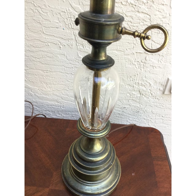 Vintage Leviton Table Lamps Brass and Crystal Oil Lamp Style - a Pair For Sale In Orlando - Image 6 of 8