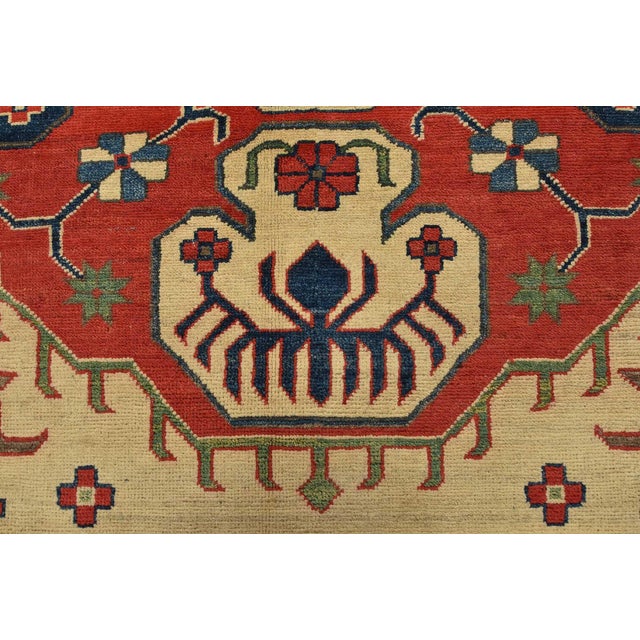 Beige Kazak Rug 10′ X 13’4” Beige Wool Tribal Hand-Knotted Oriental Carpet For Sale - Image 8 of 15