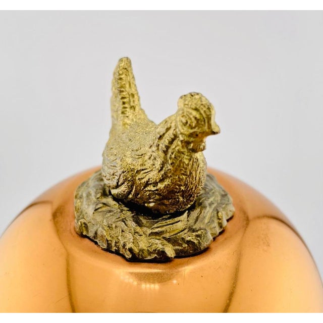 Vintage Tagus Portugal Copper Egg Coddler Complete With Chicken Finial For Sale - Image 4 of 18
