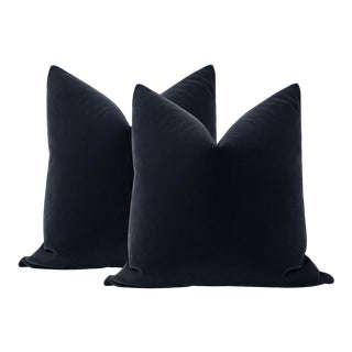 22" Graphite Mohair Pillows - a Pair For Sale