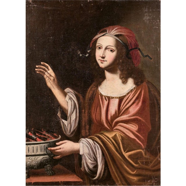 Italian School Artist, Allegory of Winter, 17th Century, Oil on Canvas For Sale - Image 8 of 8