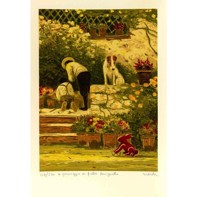 Lithograph realized by Antonio Saliola in 2000s. Edition of 217/250. Hand signed and numbered in pencil. Excellent...