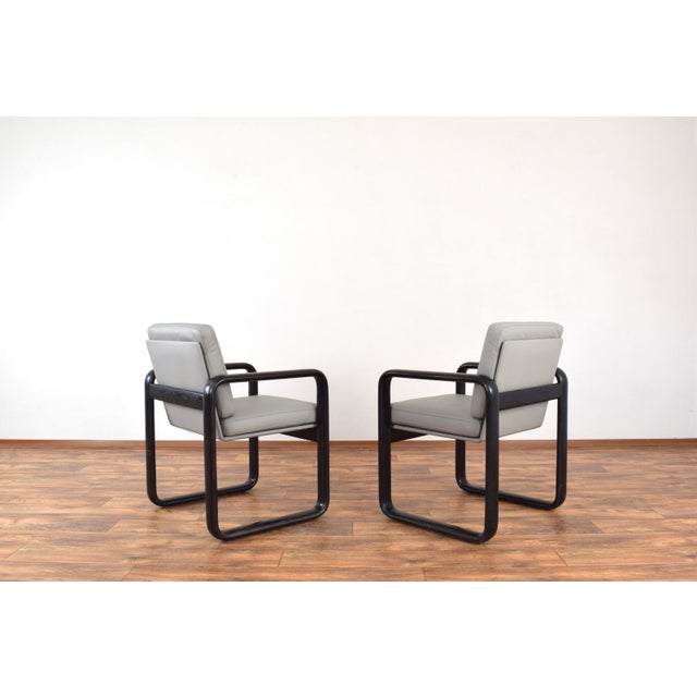 Rosenthal Mid-Century Leather Armchairs by Burkhard Vogtherr for Rosenthal, 1970s, Set of 2 For Sale - Image 4 of 18