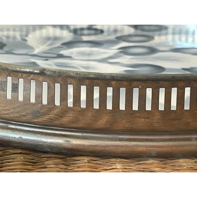 White Mid Century German Porcelain and Metal Gallery Tray For Sale - Image 8 of 11