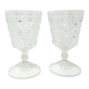 Late 19th Century Adams & Co Valencia Glass Goblets- Set of 2