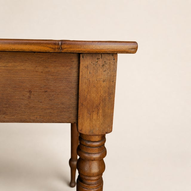Antique Walnut Three-Drawer Writing Desk With Turned Legs For Sale - Image 18 of 18