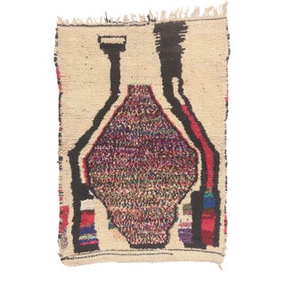 Vintage Azilal Boucherouite Moroccan Rug, 04'04 X 06'03 For Sale