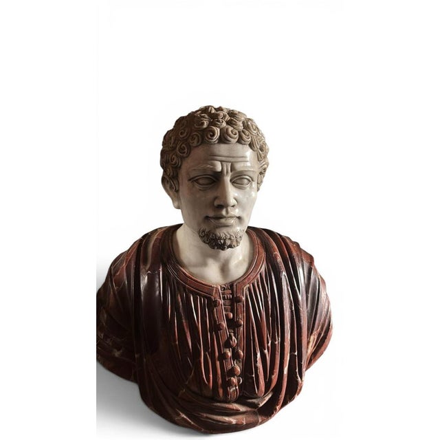 1920s Early 20th Century Roman Emperor Bust with Patina, 1920, Marble For Sale - Image 5 of 6