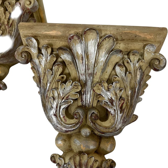 Vintage Acanthus Leaf Wall Bracket Display Shelf - A Pair For Sale - Image 4 of 7