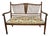 Antique C. 1900 Edwardian Sheraton Revival Carved Wood Settee, Newly Upholstered For Sale