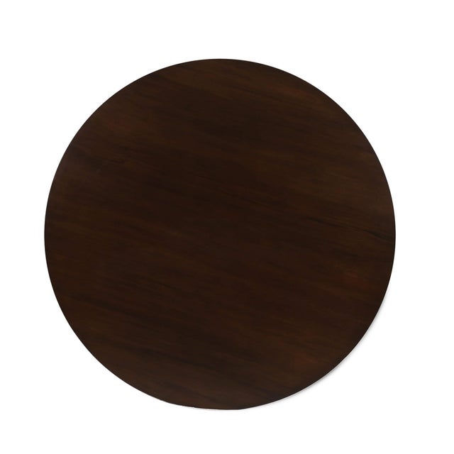 60" Round Ribbed Pedestal Dining Table - Walnut Finish For Sale - Image 4 of 8