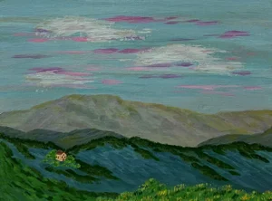"Home in the Hills" Contemporary Original Landscape Painting by Deb Bossert