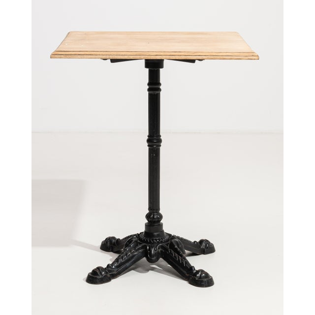 Cast Iron Bistro Table with Oak Top, Antique, France, 20th Century For Sale - Image 11 of 11