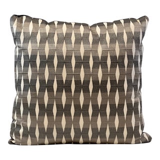 Contemporary Fabricut Embroidered Geometric Feather/Down Pillow For Sale