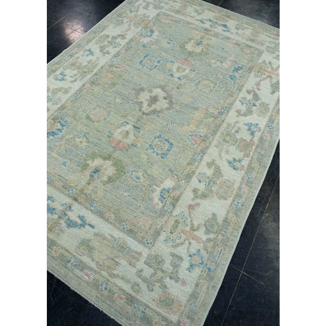 Turkish Turkish Oushak Rug 4'11" x 7'1" #17890 For Sale - Image 3 of 8