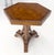 Mid 20th Century Fine Hexagon Burl Wood Top Tripod Carved Scroll Base Rope Edge Center Table MINT For Sale - Image 5 of 17