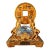 Vintage Cloisonne Enamel Crab & Coin Sculpture – 9.8" Auspicious Wealth Figure For Sale