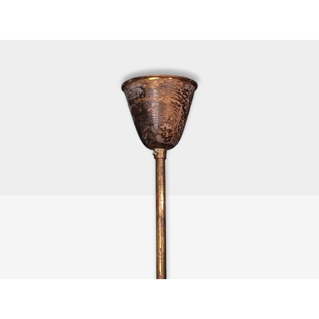 1950s Nordiska Kompaniet, Chandelier, Green Lacquered Wood, Brass For Sale - Image 13 of 13