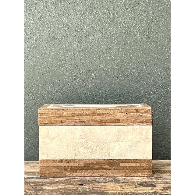 Cream Vintage Tessellated Stone Box For Sale - Image 8 of 18