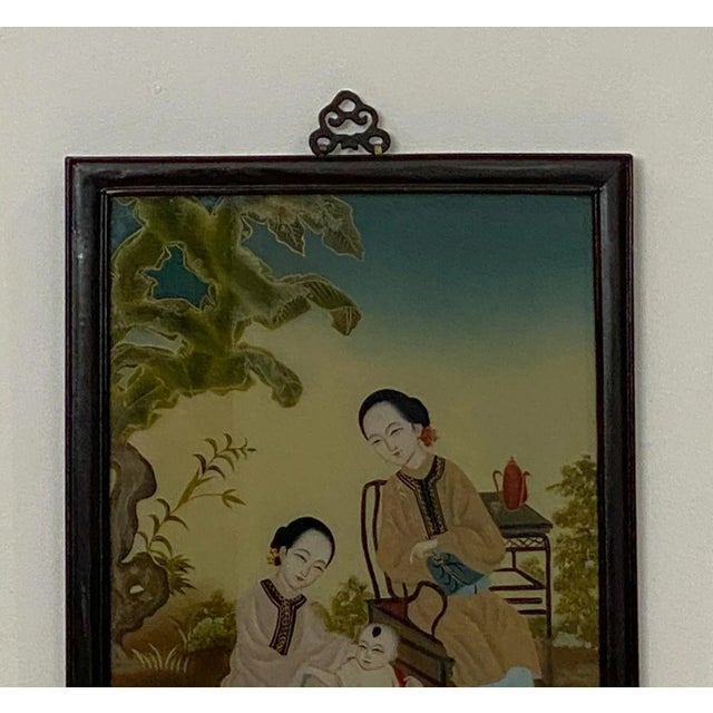 1920s Reverse Glass Painting, China Republic Period For Sale - Image 5 of 8